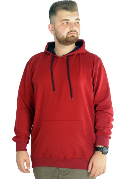 Büyük Beden Eşofman Üstü 2ip Basic 20569 Bordo