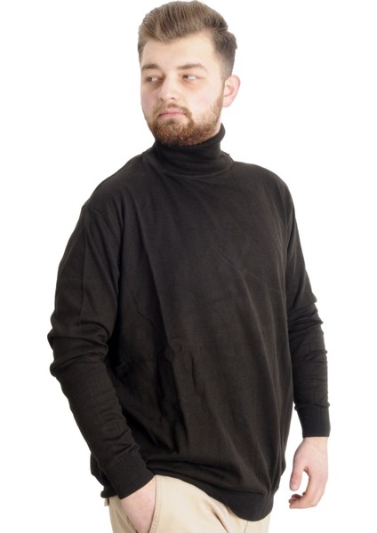 Büyük Beden Erkek Kazak Balıkçı Yaka 22205 Kahverengi fiyatları