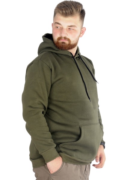 Erkek Sweatshirt Kapşonlu Pocket Basic 20562 Haki fırsatları