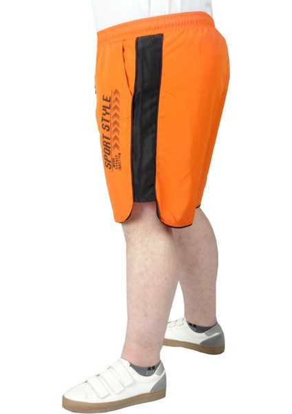 Büyük Beden Deniz Şortu Sport Style 22452 Oranj