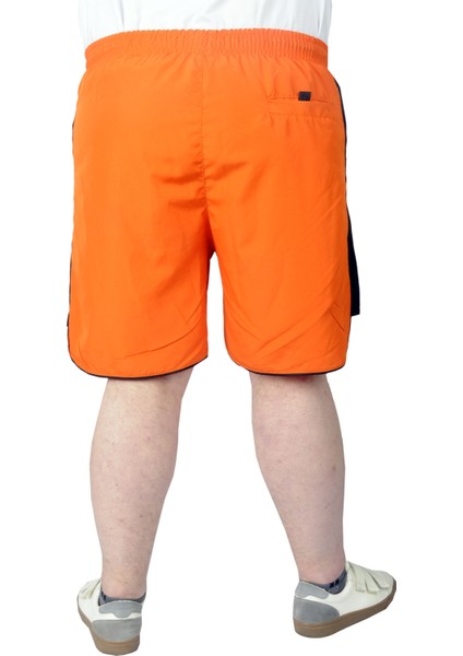Büyük Beden Deniz Şortu Sport Style 22452 Oranj