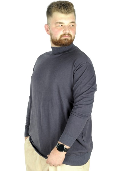 Büyük Beden Kazak Yarım Balıkçı 22208 Füme