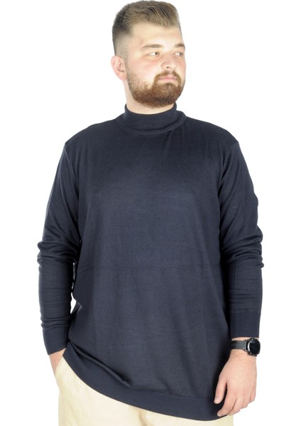 Büyük Beden Kazak Yarım Balıkçı 22208 Lacivert