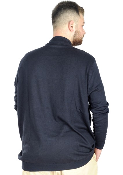 Büyük Beden Kazak Yarım Balıkçı 22208 Lacivert modelleri