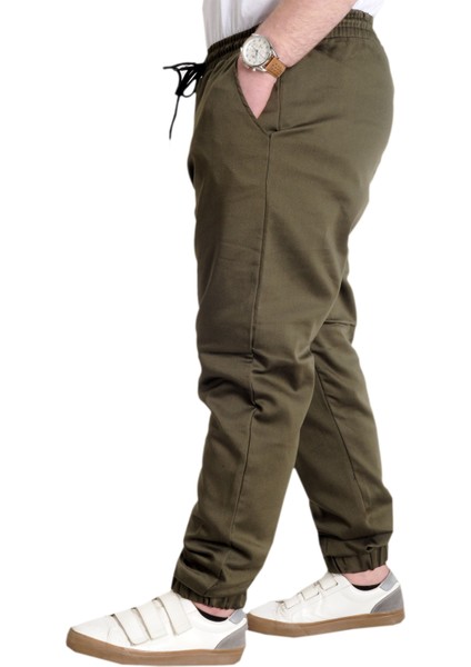 Erkek Kargo Cep Jogger Pantolon Haki Renk Keten Kumaş ile Rahat Kullanım 23912 modelleri