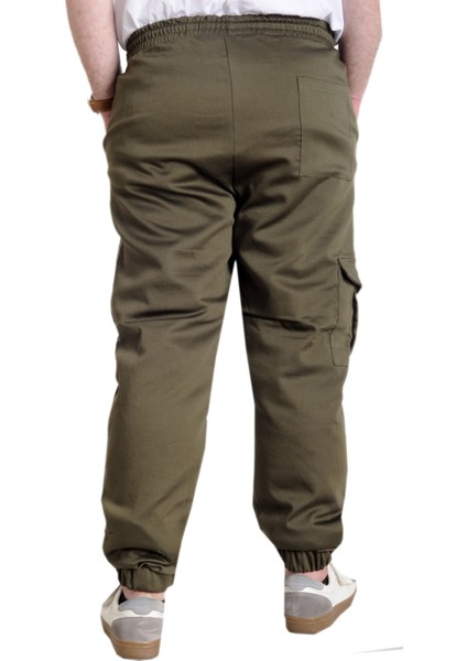 Erkek Kargo Cep Jogger Pantolon Haki Renk Keten Kumaş ile Rahat Kullanım 23912 fırsatları