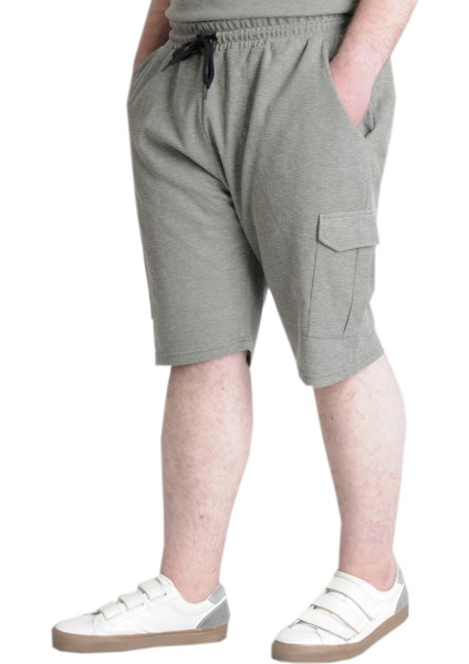 Büyük Beden Erkek Şort Kargo Cep Waffle 23500 Haki modelleri