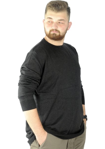 Büyük Beden Kazak Bisiklet Yaka 22207 Antrasit fiyatları