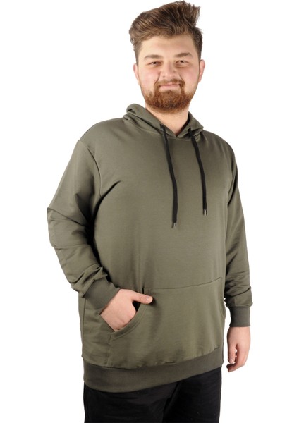 Büyük Beden Eşofman Üstü 2ip Basic 20569 Haki