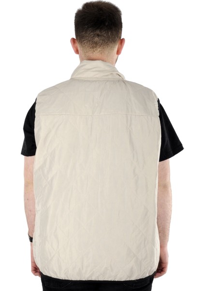 Büyük Beden Erkek Yelek Kapitone Yakalı 22601 Bej fırsatları