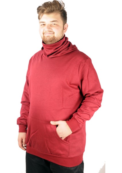 Büyük Beden Erkek Sweatshirt Arm Mask 21505 Bordo fiyatları