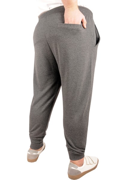 Büyük Beden Erkek Eşofman Altı Dar Paça Antrasit Esnek Kumaş Mevsimlik modelleri