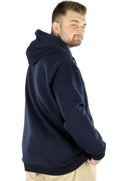 Büyük Beden Sweat Kapson Kangoroo Pocket Recycle B20532 Lacivert fırsatları