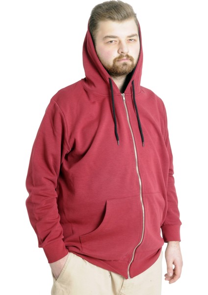 Erkek Hırka Kapson Fermuarlı Steel Interlock 21600 Bordo