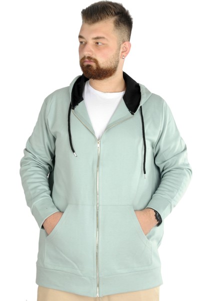 Erkek Hırka Kapson Fermuarlı Steel Interlock 21600 Su Yeşili