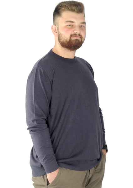 Büyük Beden Kazak Bisiklet Yaka 22207 Füme fiyatları