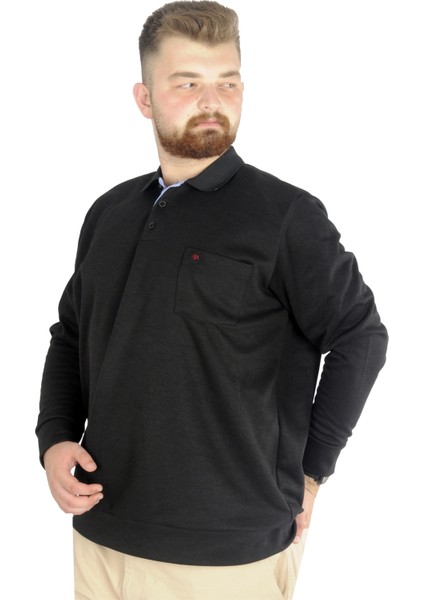 Erkek Uzun Kol Polo Cepli Interlok M 22460 Siyah fiyatları