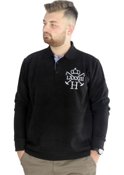 Erkek Sweatshirt Polo Selanik 83 22443 Siyah