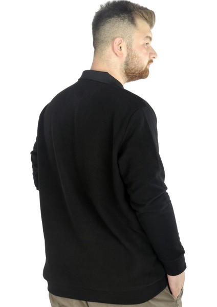 Erkek Uzun Kol Polo Mode Waffle 22447 Siyah