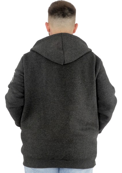 Erkek Sweat Kapşonlu Fermuarlı You Earn 22521 Antramelanj