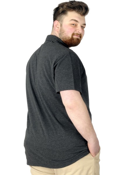 Büyük Beden T-Shirt Polo 73 22332 Antrasit modelleri