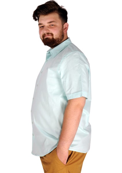 Büyük Beden Erkek No Pocket Lycra Poplin 20353 Mint Yeşili fiyatları