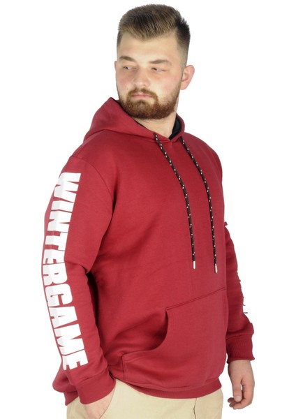 Erkek Sweat Kapşon Kanguru Wintergame 22541 Bordo
