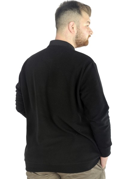 Erkek Uzun Kol Polo Wild Soul Waffle 22449 Siyah