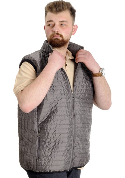 Büyük Beden Erkek Yelek Kapitone Yakalı 22601 Antrasit fiyatları