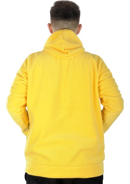 Büyük Beden Erkek Kapşonlu Fermuarlı Polar Hırka 22554 Hardal fiyatları