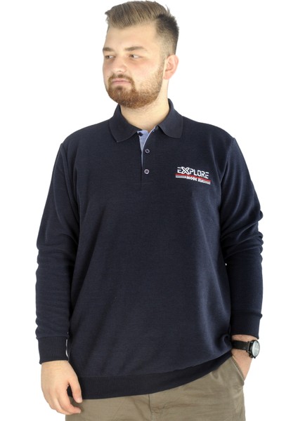 Erkek Uzun Kol Polo Explore Waffle 22448 Lacivert