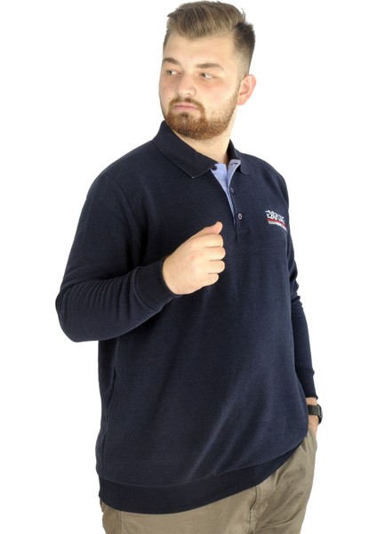 Erkek Uzun Kol Polo Explore Waffle 22448 Lacivert
