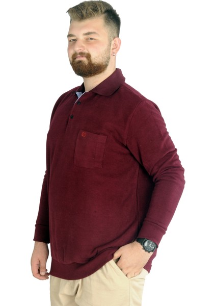 Erkek Sweat Polo Cepli Selanik Basic 20441 Bordo modelleri