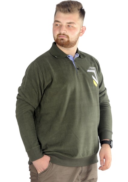 Mode Xl Erkek Sweatshirt Polo Selanik Strong 22440 Haki