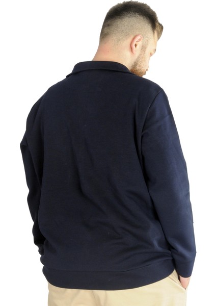 Buyuk Beden Erkek Hırka Fermuarlı Stell Dik Yaka 20571 Lacivert modelleri