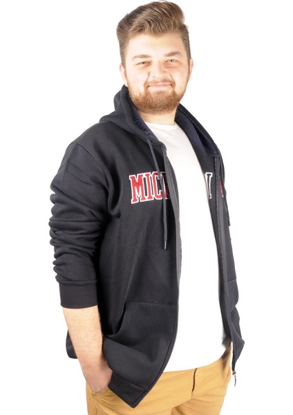 Erkek Sweat Kapşonlu Michigan 21519 Lacivert