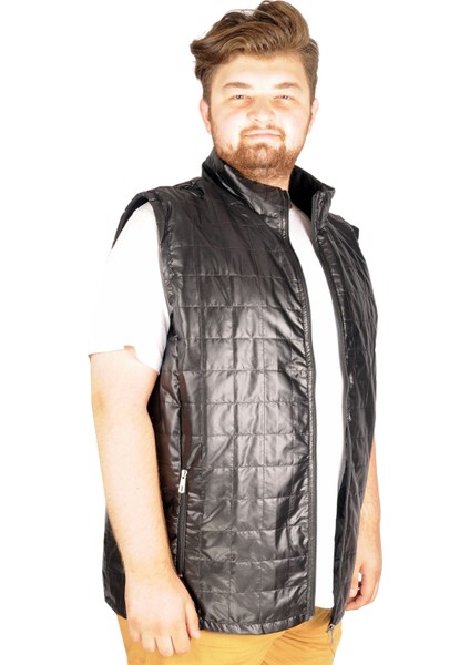 Büyük Beden Erkek Yelek Basic Square Two 21604 Siyah