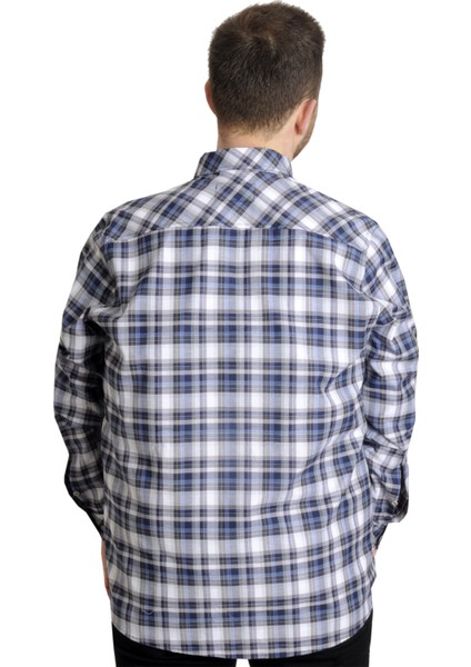 Büyük Beden Erkek Gömlek Ekose Uzun Kollu 23300 Gri fırsatları