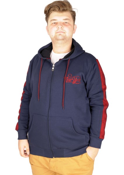 Büyük Beden Erkek Sweatshirt Vintage Newyork 21504 Indigo