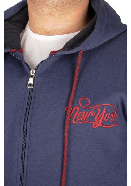 Büyük Beden Erkek Sweatshirt Vintage Newyork 21504 Indigo modelleri