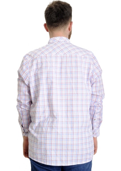 Büyük Beden Erkek Gömlek Ekose Uzun Kollu 23300 Somon indirimleri