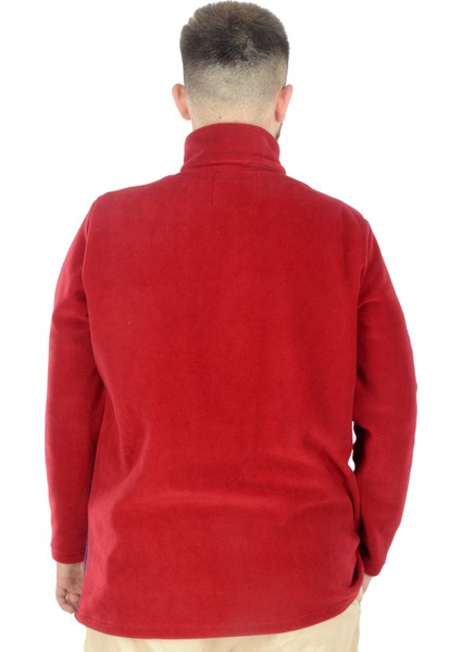 Erkek Sweat Polo Yaka Yarım Fermuarlı Polar 22552 Bordo modelleri