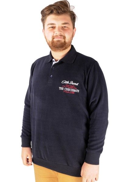Erkek Sweat Polo Selanik Embroidered 20442 Lacivert