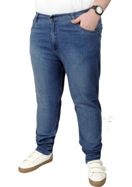 Büyük Beden Erkek Pantolon Kot 21920 Mavi