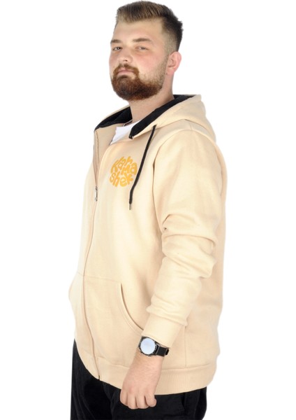 Erkek Sweat Kapşonlu Fermuarlı Karmashek 22538 Bej fiyatları