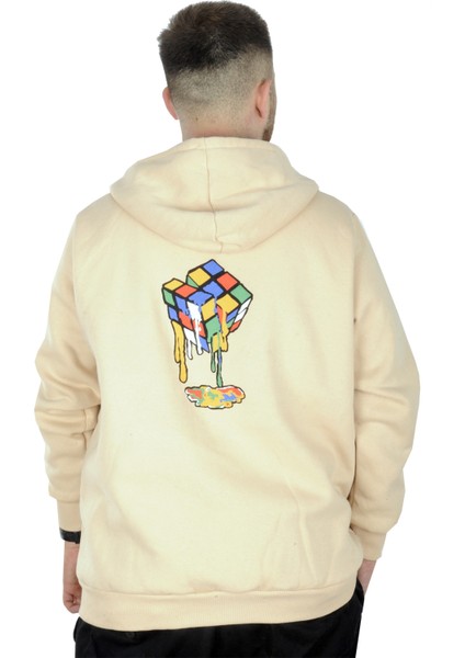 Erkek Sweat Kapşonlu Fermuarlı Karmashek 22538 Bej modelleri