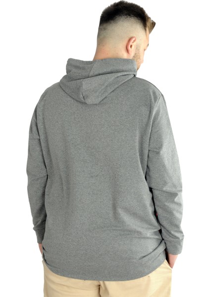 Erkek Sweat Kapşon Parçalı Kanguru Cep 22527 Antramelanj