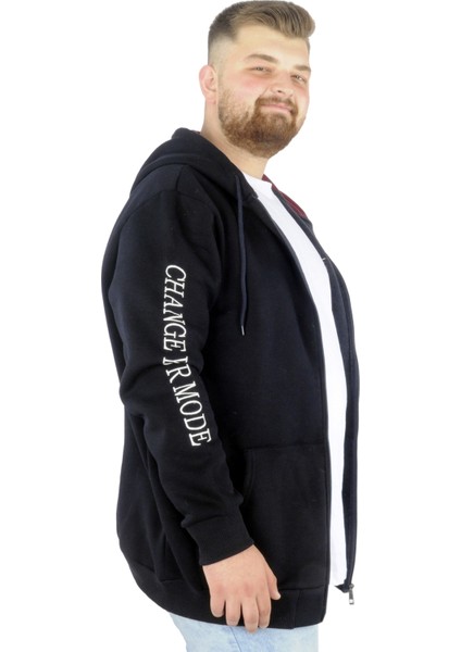 Erkek Sweat Kapşonlu Fermuarlı Nyc 22520 Lacivert modelleri