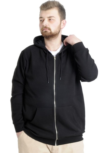 Erkek Hırka Kapson Fermuarlı Steel Interlock 21600 Siyah