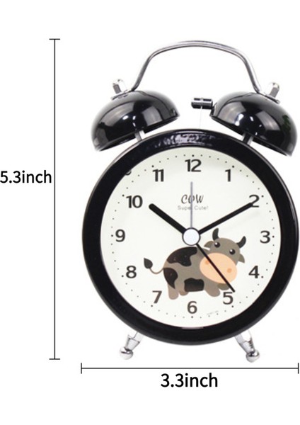3 Inç Çalar Saat, Analog Metal Sığır Çalar Saat, Öğrenci Ev Dekorasyonu Masaüstü Saati (Yurt Dışından) fırsatları